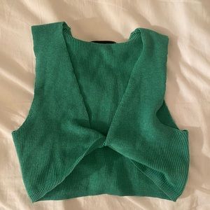 Green crop top